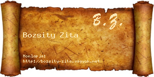 Bozsity Zita névjegykártya