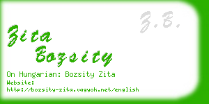 zita bozsity business card